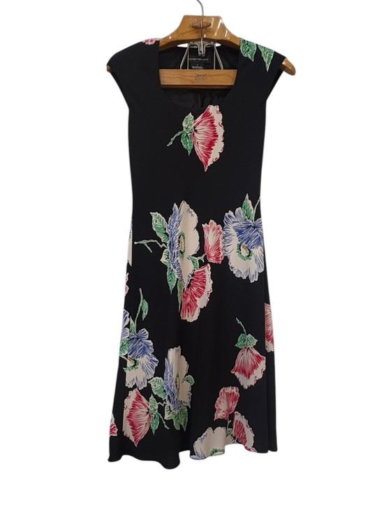 Jones New York Dresses & Skirts - Jones New York size 6 bias cut a-line dress black bold floral